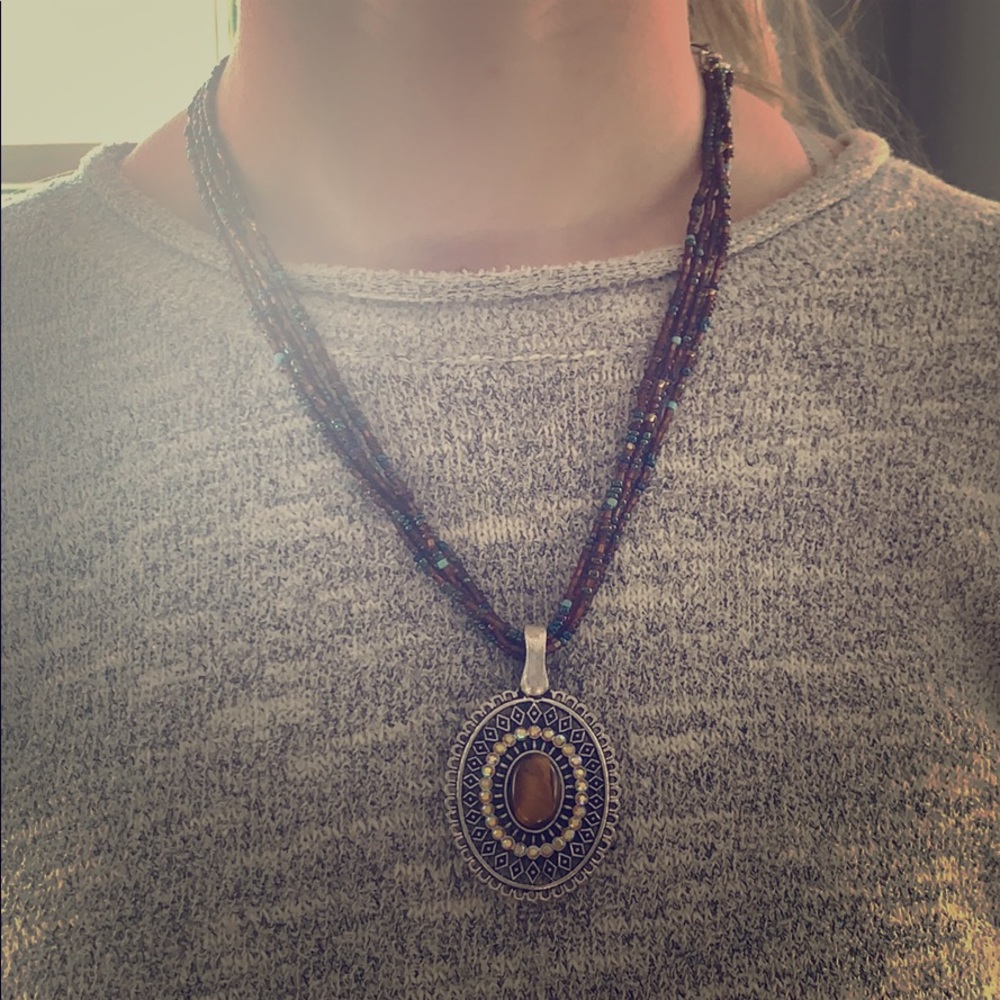 Premier Designs Necklace with Double Sided Pendant